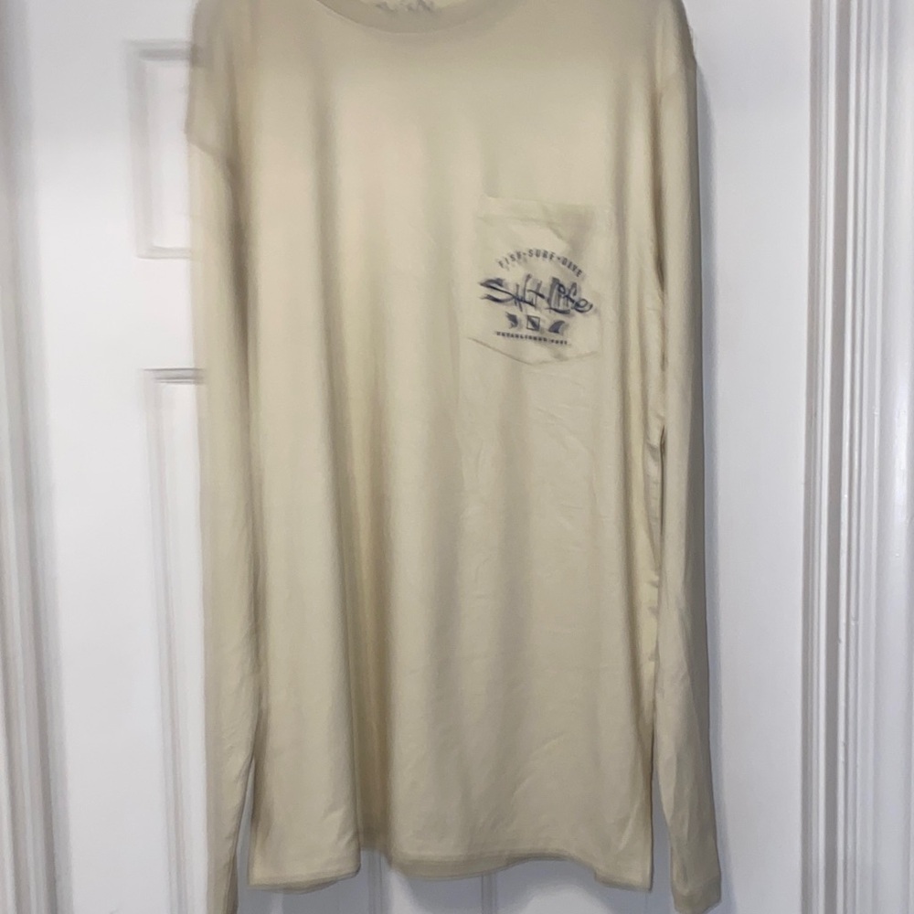 Salt Life Men's Cream Long Sleeve Shirt NWOT
